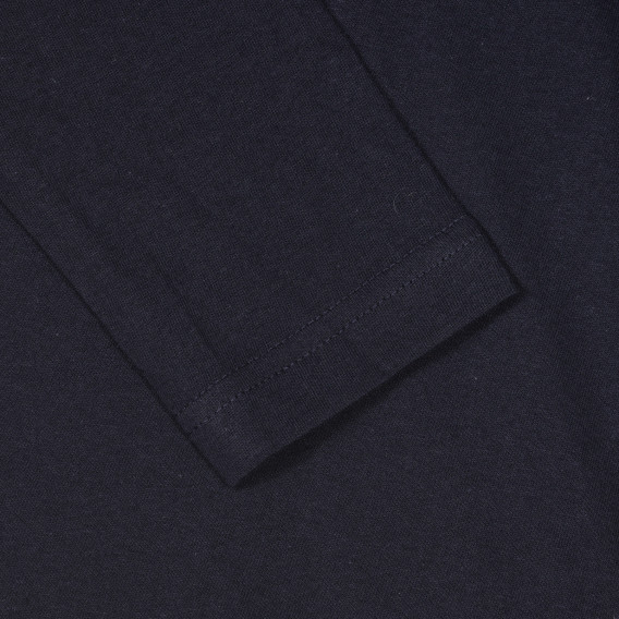 Памучна блуза с името на бранда, тъмносиня Benetton 334463 3