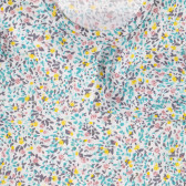 Памучна блуза с флорален принт за бебе, бяла Benetton 334466 2
