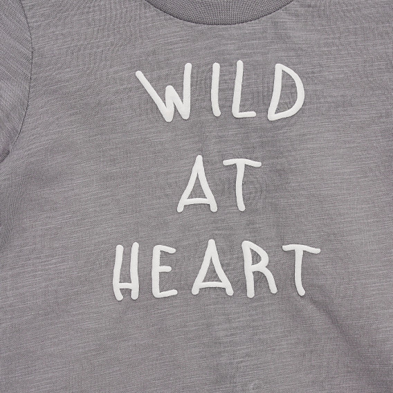 Памучна тениска Wild at heart за бебе, сива Idexe 334606 2