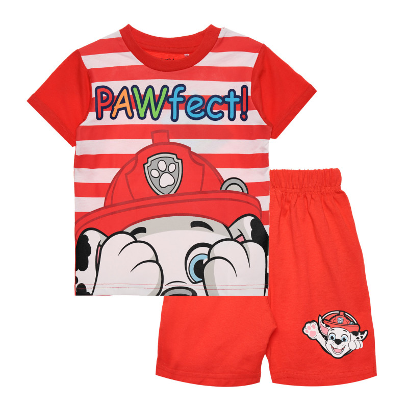Памучна пижама Paw patrol, червена  334815