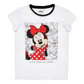 Памучна тениска Minnie Mouse, бяла Minnie Mouse 334826 