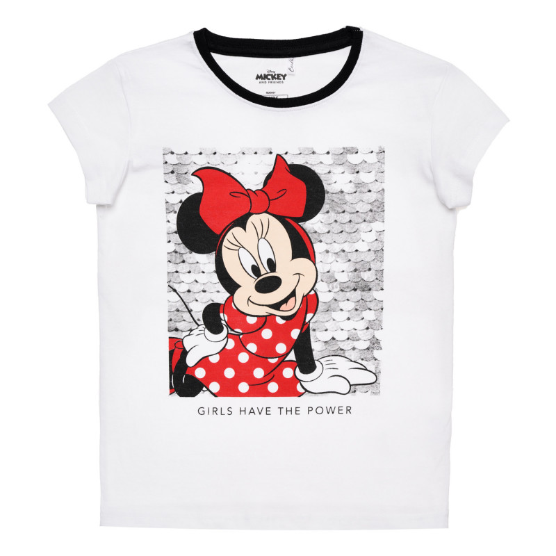 Памучна тениска Minnie Mouse, бяла  334826