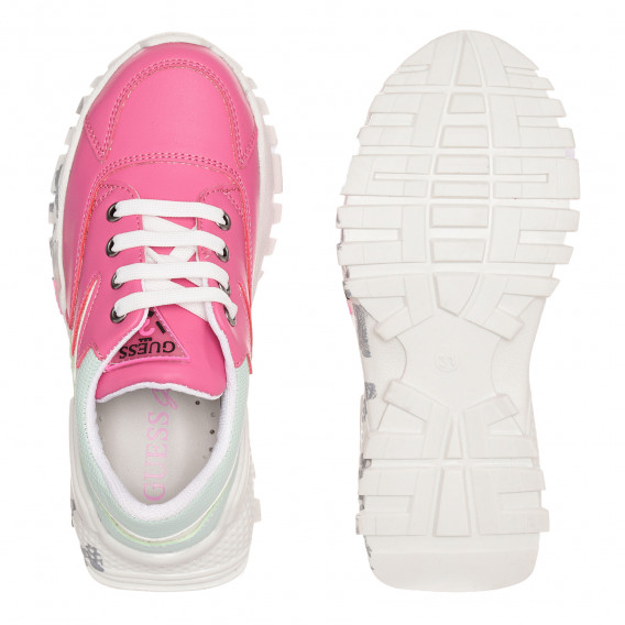 Цветни маратонки с подметка на щампи, розови Guess 335160 4