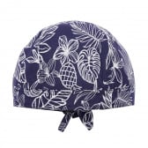 Памучна шапка с флорален принт, синя Chicco 335195 