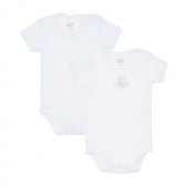 Памучен комплект от два броя бодита с къс ръкав за бебе, бяло и синьо райе Chicco 335225 