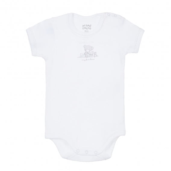 Памучен комплект от два броя бодита с къс ръкав за бебе, бяло и синьо райе Chicco 335226 2