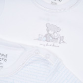 Памучен комплект от два броя бодита с къс ръкав за бебе, бяло и синьо райе Chicco 335227 3