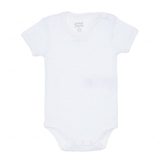Памучен комплект от два броя бодита с къс ръкав за бебе, бяло и синьо райе Chicco 335230 6
