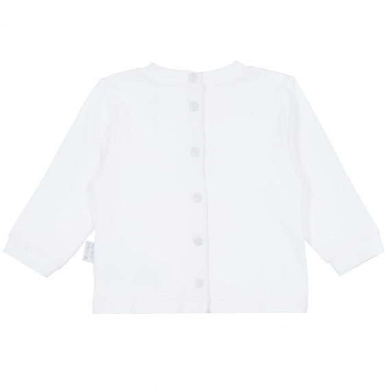 Памучна блуза с дълъг ръкав за бебе, бяла Chicco 335242 4