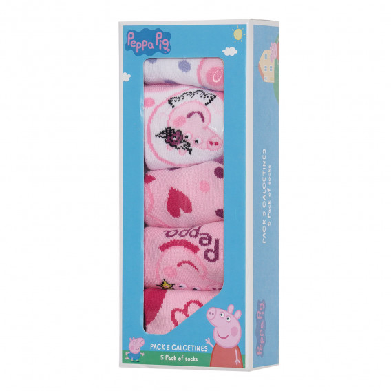 Комплект от пет броя чорапи Peppa Pig, многоцветни Peppa pig 335287 9