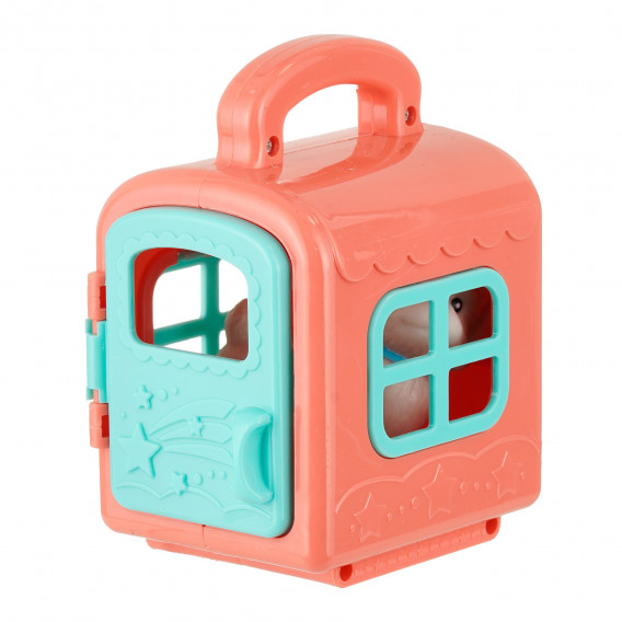 Кош за домашни любимци с кученце тип къщичка, розов Koopman 335704 2