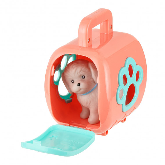 Кош за домашни любимци с кученце тип куфар, розов Koopman 335713 