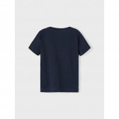 Памучна тениска с щампа T-REX за бебе, синя Name it 335983 2