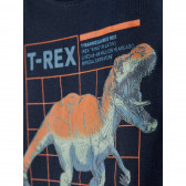 Памучна тениска с щампа T-REX за бебе, синя Name it 335984 3