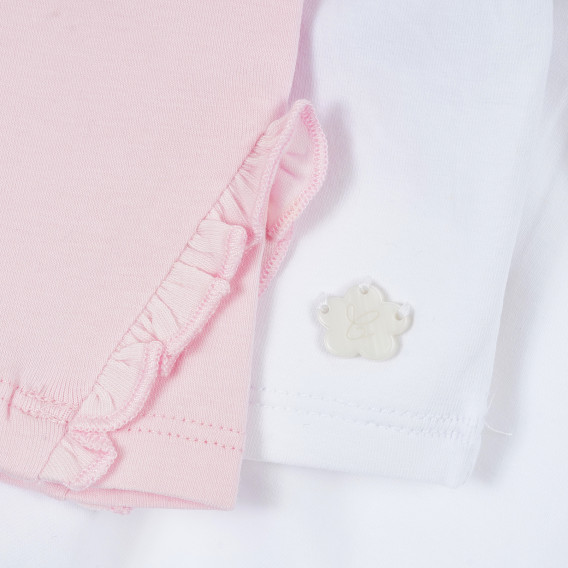 Памучен комплект туника и клин в бяло и розово Chicco 336162 4