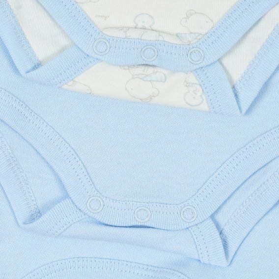 Памучен комплект от два броя бодита с къс ръкав за бебе, бяло и синьо Chicco 336196 4