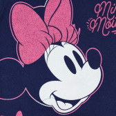 Памучен комплект тениска и къси панталони Minnie Mouse, син Minnie Mouse 336232 3