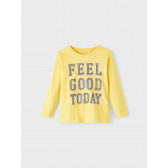 Памучна блуза с дълъг ръкав Feel good today, жълта Name it 336342 
