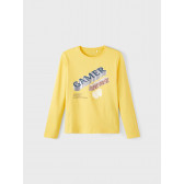 Памучна блуза с дълъг ръкав Gamer level, жълта Name it 336378 