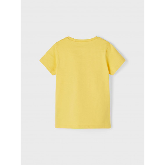 Тениска от органичен памук You go girl, жълта Name it 336464 2