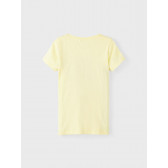 Тениска от органичен памук с щампа дъга, жълта Name it 336469 2