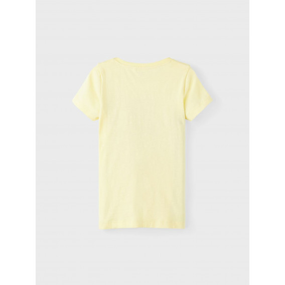 Тениска от органичен памук с щампа дъга, жълта Name it 336469 2