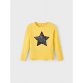 Блуза с дълъг ръкав от органичен памук Star, жълта Name it 336477 4