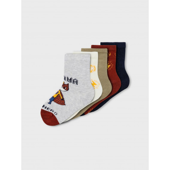 Комплект от пет броя цветни чорапи Hero Name it 336500 