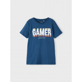 Памучна тениска Gamer, синя Name it 336630 