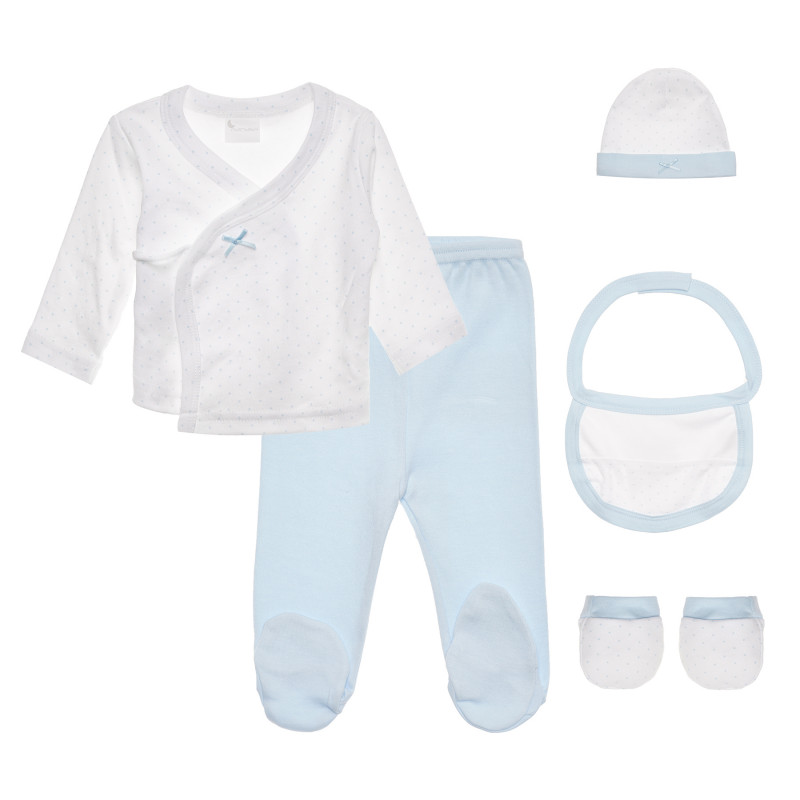 Бебешки комплект за изписване с фигурален принт, син цвят  336872