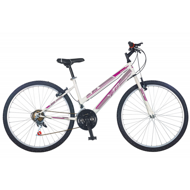 Детски велосипед TEC - EROS 24, 21 скорости, бяло-розов  336911