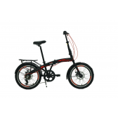 Детски сгъваем велосипед CAMP Q10 FOLDABLE BIKE 20, 7 скорости, черно-червен CAMP 336931 
