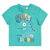 Памучна тениска с щампа за бебе, зелена Chicco 337306 