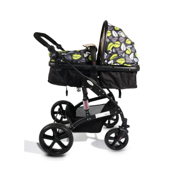 Комбинирана детска количка PAVO NEW 2 в 1, черна с принт Moni 33762 4