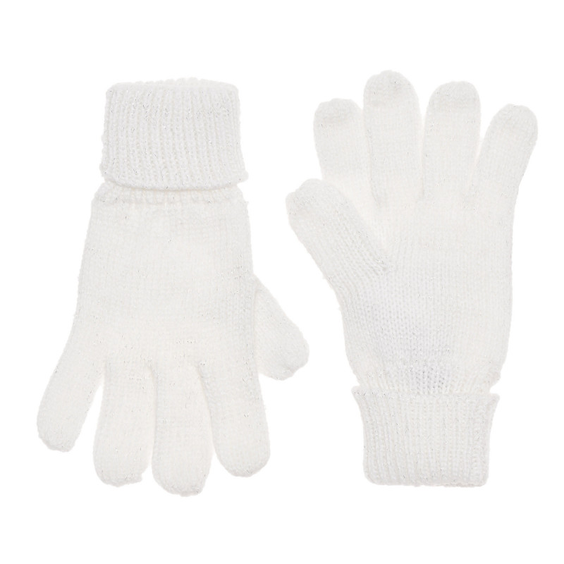 Ръкавици с блестящи нишки, бели  337798