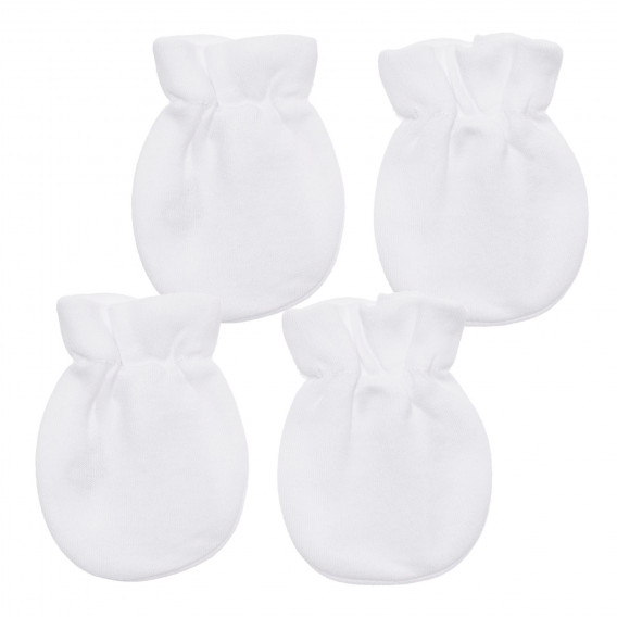 Памучни ръкавички за новородено, бели Chicco 337889 
