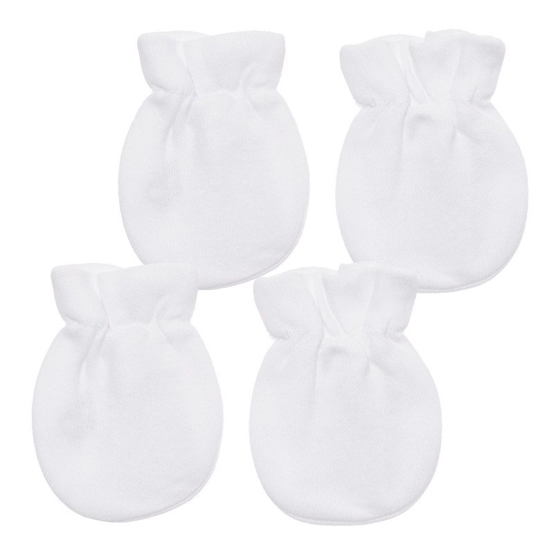 Памучни ръкавички за новородено, бели  337889