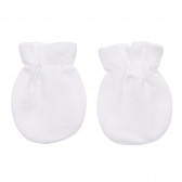 Памучни ръкавички за новородено, бели Chicco 337890 2