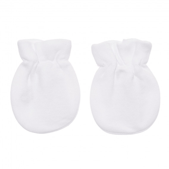Памучни ръкавички за новородено, бели Chicco 337890 2