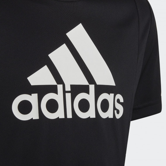Тениска със сиви акценти акценти, черна Adidas 338217 3