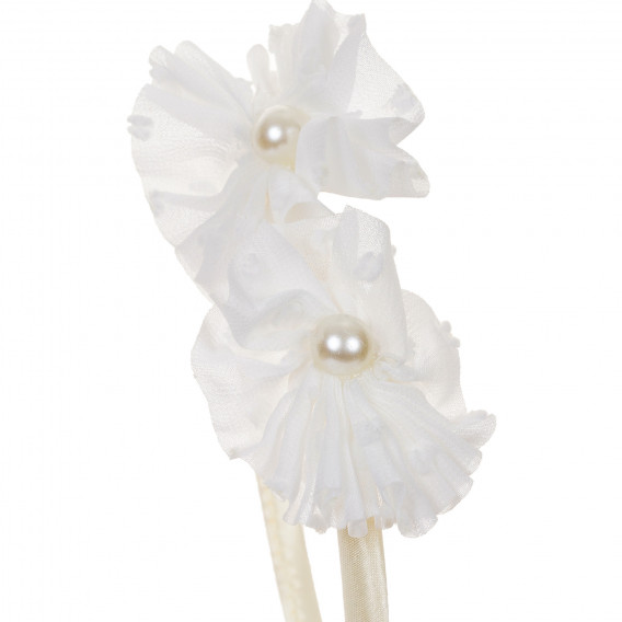 Диадема с цветя и перли, бяла Chicco 338335 2