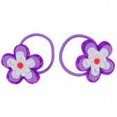 Комплект два броя ластици за коса с цвете, лилав Chicco 338352 