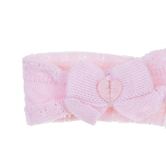 Плетена лента за коса с панделка за бебе, розов цвят Chicco 338456 2