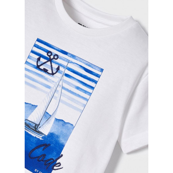 Тениска с морски принт и надпис, бяла Mayoral 338551 3