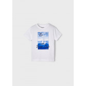 Тениска с морски принт и надпис, бяла Mayoral 338553 