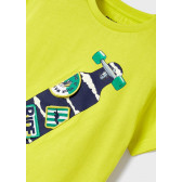 Тениска с щампа на скейтборд, лимонено жълта Mayoral 338603 4