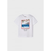 Тениска с морска щампа Surf Day, бяла Mayoral 338621 