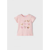 Тениска със сърца и пайети, розова Mayoral 338637 