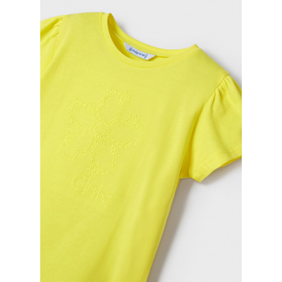 Тениска с бродерия Chic, жълта Mayoral 338648 5