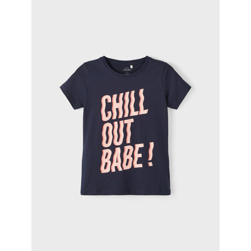 Памучна тениска Chill out babe, синя  338923
